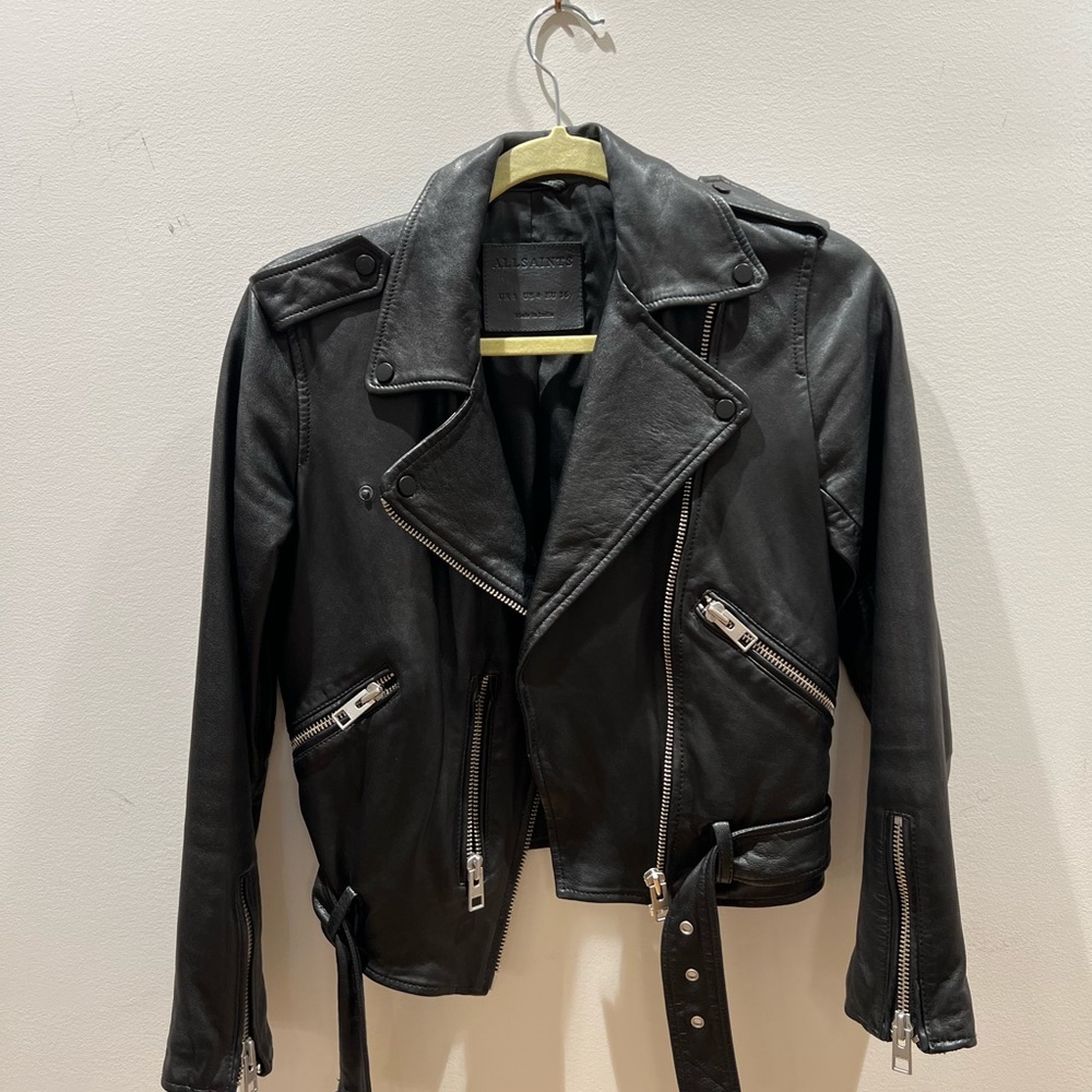 All Saints Leather Biker Jacket - Picture 3 of 6